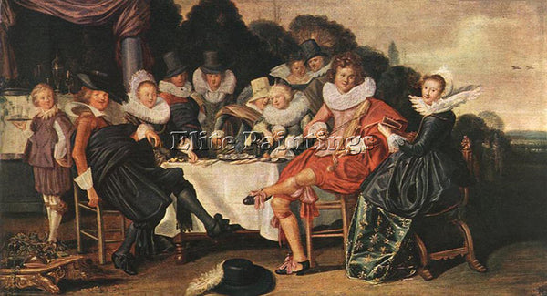 DIRCK HALS AMUSING PARTY IN THE OPEN AIR ARTIST PAINTING REPRODUCTION HANDMADE