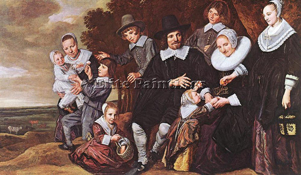 FRANS HALS FAMILY GROUP IN A LANDSCAPE 1648 ARTIST PAINTING HANDMADE OIL CANVAS