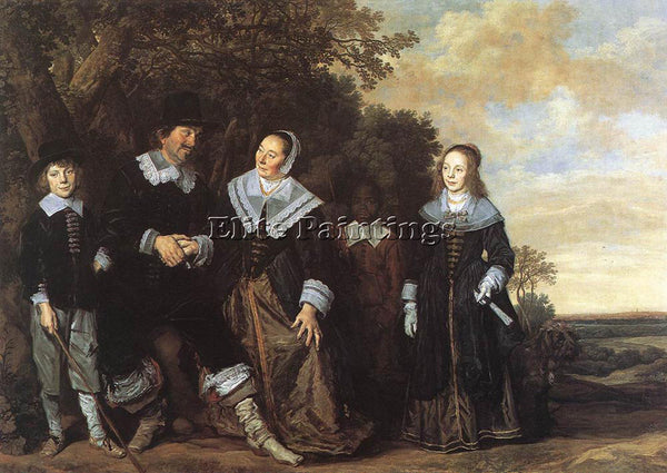 FRANS HALS FAMILY GROUP IN A LANDSCAPE ARTIST PAINTING REPRODUCTION HANDMADE OIL