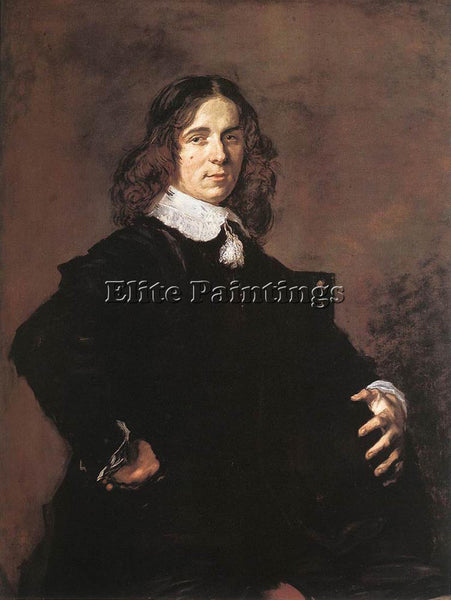 FRANS HALS PORTRAIT OF A SEATED MAN HOLDING A HAT ARTIST PAINTING REPRODUCTION