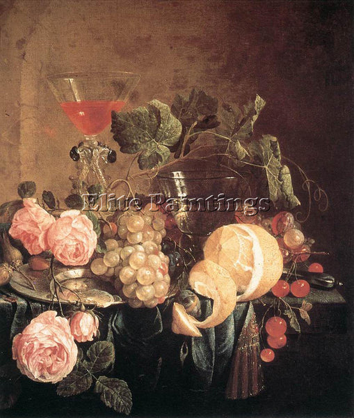 JAN DAVIDSZ DE HEEM STILL LIFE WITH FLOWERS AND FRUIT ARTIST PAINTING HANDMADE