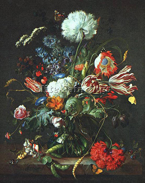 JAN DAVIDSZ DE HEEM VASE OF FLOWERS ARTIST PAINTING REPRODUCTION HANDMADE OIL