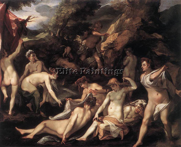 JOSEPH HEINTZ THE ELDER DIANA AND ACTEON ARTIST PAINTING REPRODUCTION HANDMADE