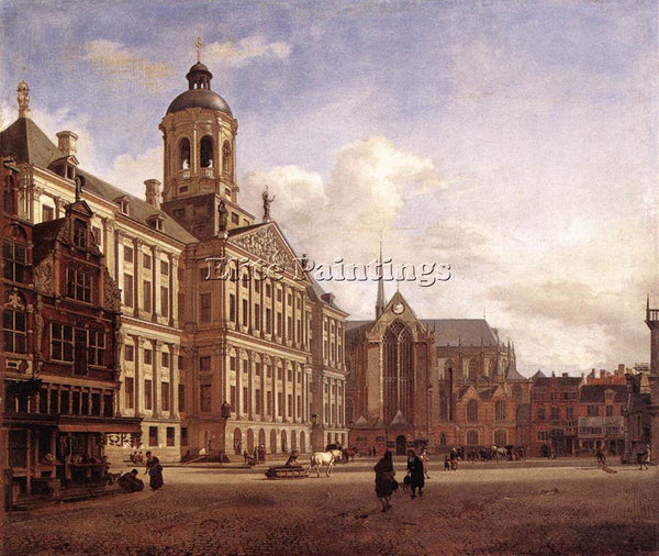JAN VAN DER HEYDEN THE NEW TOWN HALL IN AMSTERDAM ARTIST PAINTING REPRODUCTION