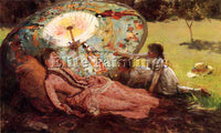 AMERICAN HAMILTON HAMILTON LADY WITH A PARASOL ARTIST PAINTING REPRODUCTION OIL