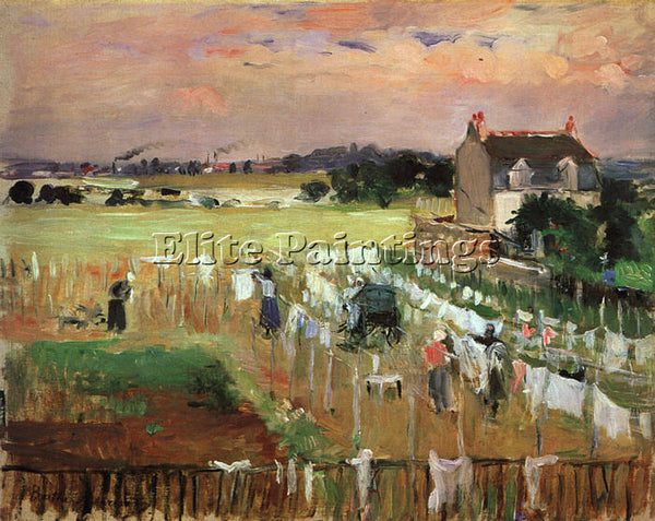 BERTHE MORISOT HANGING OUT THE LAUNDRY TO DRY ARTIST PAINTING REPRODUCTION OIL