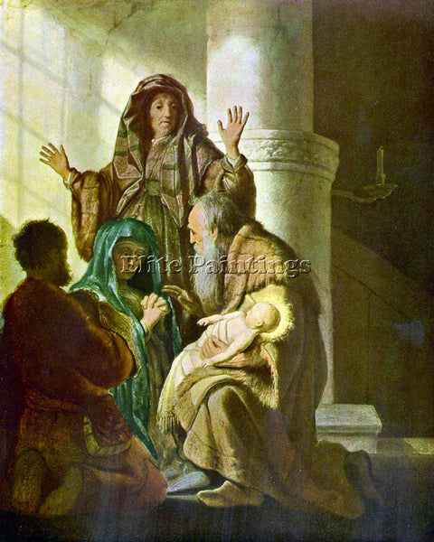 REMBRANDT HANNAH AND SIMEON IN THE TEMPLE ARTIST PAINTING REPRODUCTION HANDMADE