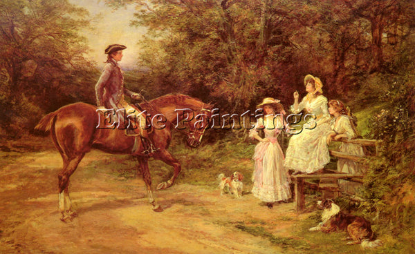 HEYWOOD HARDY MEETING BY THE STILE ARTIST PAINTING REPRODUCTION HANDMADE OIL ART