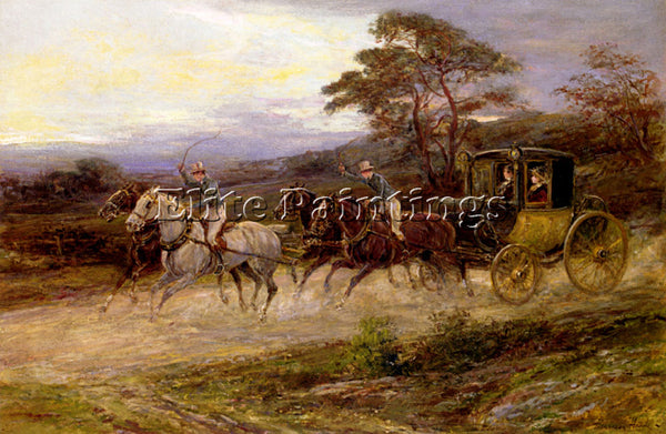 HEYWOOD HARDY ON THE ROAD TO GRETNA GREEN 1 ARTIST PAINTING HANDMADE OIL CANVAS
