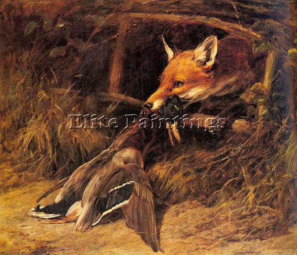 HEYWOOD HARDY RETURNING TO THE FOXS LAIR ARTIST PAINTING REPRODUCTION HANDMADE