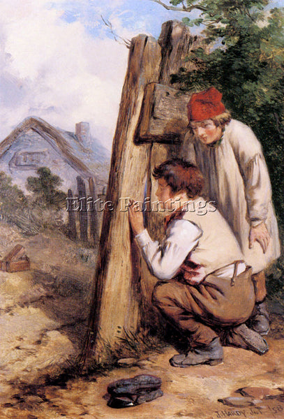 HEYWOOD HARDY HARDY JNR JAMES THE BIRD CATCHERS ARTIST PAINTING REPRODUCTION OIL