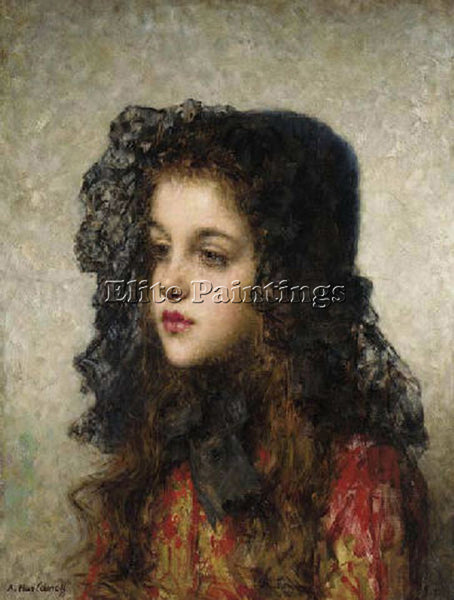 ALEXEI ALEXEIVICH HARLAMOFF LITTLE GIRL WITH VEIL ARTIST PAINTING REPRODUCTION