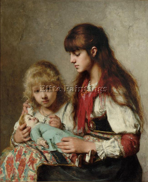 ALEXEI ALEXEIVICH HARLAMOFF SISTERS ARTIST PAINTING REPRODUCTION HANDMADE OIL