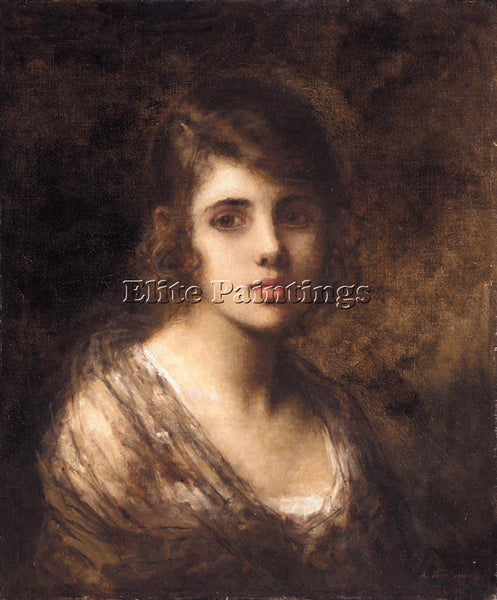 ALEXEI ALEXEIVICH HARLAMOFF YOUNG BRUNETTE ARTIST PAINTING REPRODUCTION HANDMADE