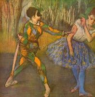 DEGAS HARLEQUIN AND COLUMBINE ARTIST PAINTING REPRODUCTION HANDMADE CANVAS REPRO