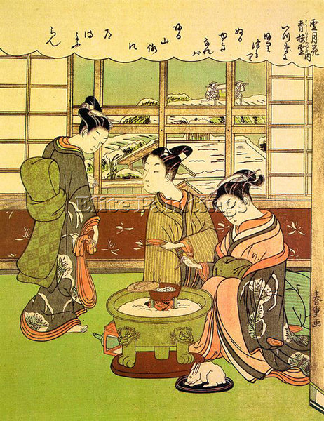 JAPANESE HARUSHIGE SUZUKI JAPANESE 1747 1818 1 ARTIST PAINTING REPRODUCTION OIL
