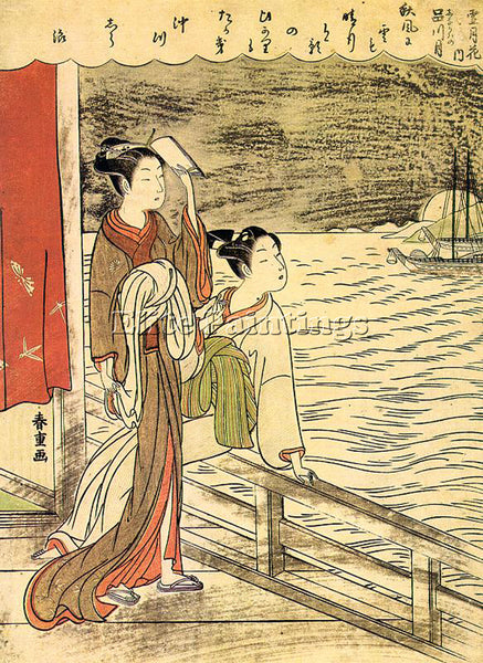 JAPANESE HARUSHIGE SUZUKI JAPANESE 1747 1818 ARTIST PAINTING HANDMADE OIL CANVAS
