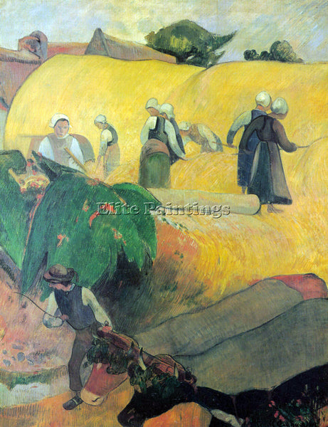 GAUGUIN HARVEST IN BRITTANY ARTIST PAINTING REPRODUCTION HANDMADE OIL CANVAS ART