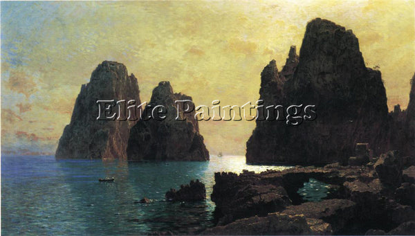WILLIAM STANLEY HASELTINE THE FARAGLIONI ROCKS ARTIST PAINTING REPRODUCTION OIL
