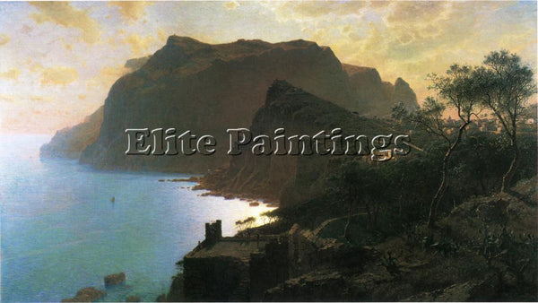 WILLIAM STANLEY HASELTINE THE SEA FROM CAPRI ARTIST PAINTING HANDMADE OIL CANVAS
