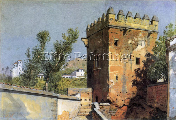WILLIAM STANLEY HASELTINE VIEW FROM THE ALHAMBRA SPAIN ARTIST PAINTING HANDMADE