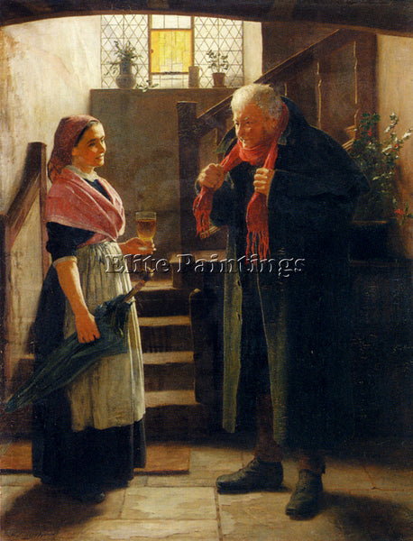 JAMES HAYLLAR KEEPING OUT OF THE COLD ARTIST PAINTING REPRODUCTION HANDMADE OIL