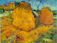 VAN GOGH HAYSTACKS ARTIST PAINTING REPRODUCTION HANDMADE CANVAS REPRO WALL DECO