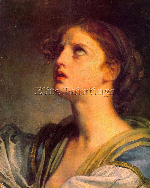 JEAN BAPTISTE GREUZE HEAD OF A YOUNG GIRL ARTIST PAINTING REPRODUCTION HANDMADE
