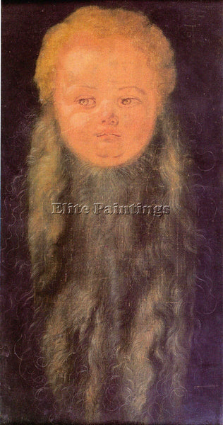 DURER HEAD OF A BEARDED CHILD ARTIST PAINTING REPRODUCTION HANDMADE CANVAS REPRO