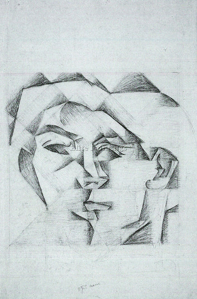 JUAN GRIS HEAD OF A MAN HEAD OF A WOMAN  ARTIST PAINTING REPRODUCTION HANDMADE