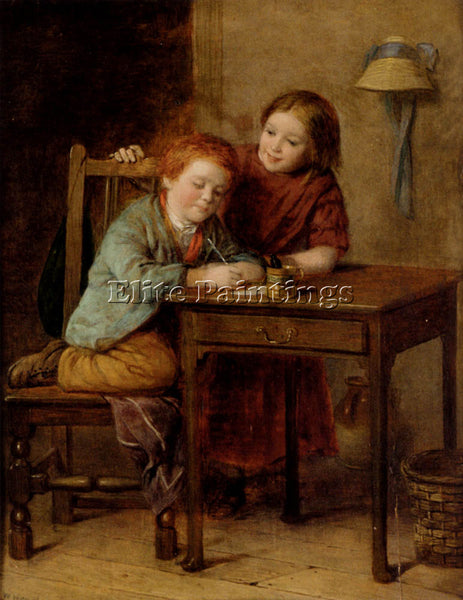 HEMSLEY WILLIAM THE YOUNG BARBER ARTIST PAINTING REPRODUCTION HANDMADE OIL REPRO