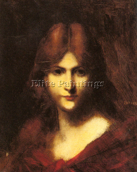 JEAN-JACQUES HENNER  A RED HAIRED BEAUTY ARTIST PAINTING REPRODUCTION HANDMADE
