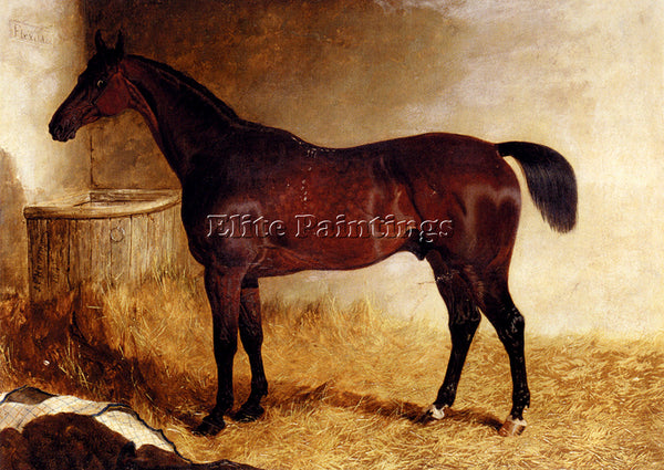 JOHN FREDERICK HERRING FLEXIBLE A CHESTNUT RACEHORSE IN A LOOSE BOX PAINTING OIL