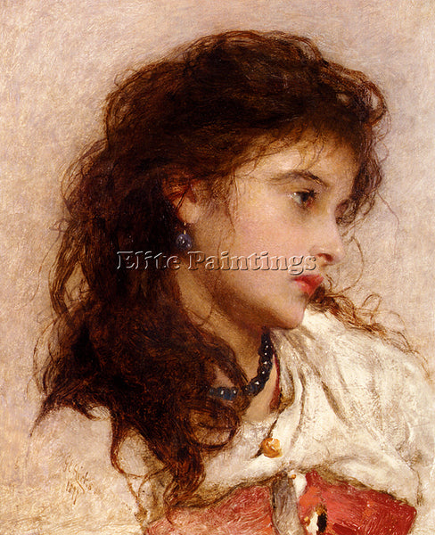 GEORGE ELGAR HICKS  A GYPSY GIRL ARTIST PAINTING REPRODUCTION HANDMADE OIL REPRO