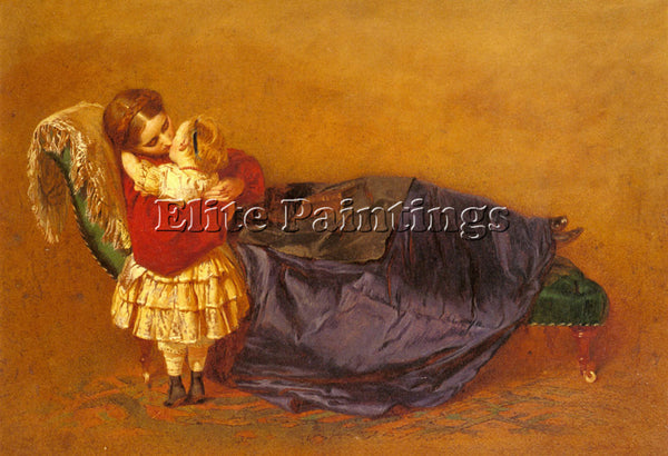 GEORGE ELGAR HICKS  MOTHER AND CHILD ARTIST PAINTING REPRODUCTION HANDMADE OIL