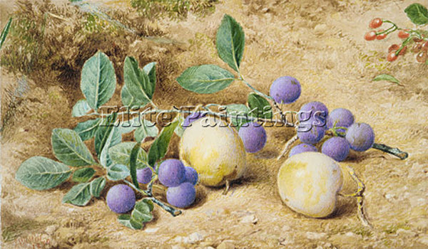 JOHN WILLIAM HILL PLUMS ARTIST PAINTING REPRODUCTION HANDMADE CANVAS REPRO WALL