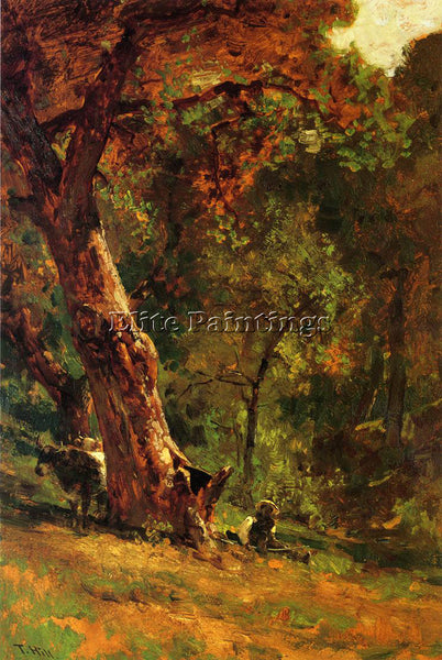 THOMAS HILL CHINESE MAN TENDING CATTLE ARTIST PAINTING REPRODUCTION HANDMADE OIL