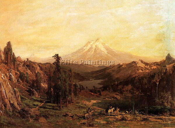 THOMAS HILL MOUNT SHASTA AND CASTLE LAKE CALIFORNIA ARTIST PAINTING REPRODUCTION