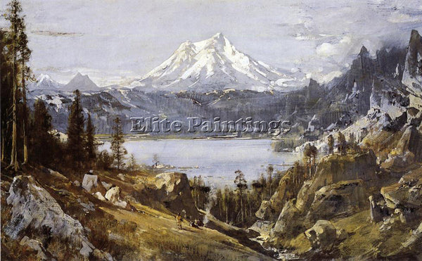 THOMAS HILL MOUNT SHASTA FROM CASTLE LAKE ARTIST PAINTING REPRODUCTION HANDMADE