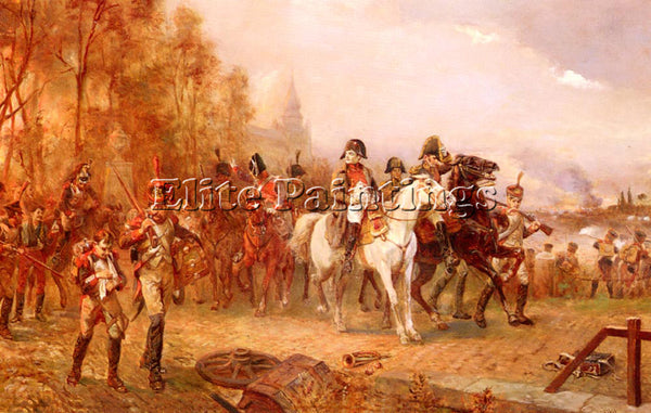 ROBERT HILLINGFORD NAPOLEON WITH HIS TROOPS AT BATTLE OF BORODINO 1812 PAINTING