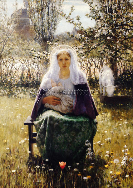 GEORGE HITCHCOCK BLESSED MOTHER ARTIST PAINTING REPRODUCTION HANDMADE OIL CANVAS
