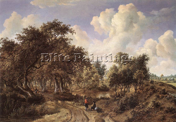 MEINDERT HOBBEMA A WOODED LANDSCAPE 1660 5 ARTIST PAINTING REPRODUCTION HANDMADE