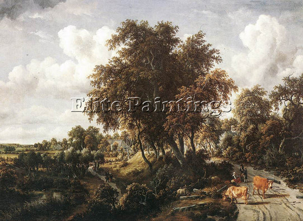 MEINDERT HOBBEMA ROAD ON A DYKE ARTIST PAINTING REPRODUCTION HANDMADE OIL CANVAS