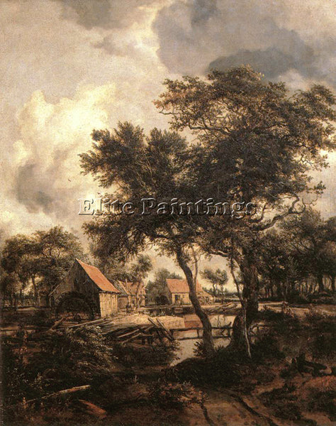 MEINDERT HOBBEMA THE WATER MILL 1660S ARTIST PAINTING REPRODUCTION HANDMADE OIL
