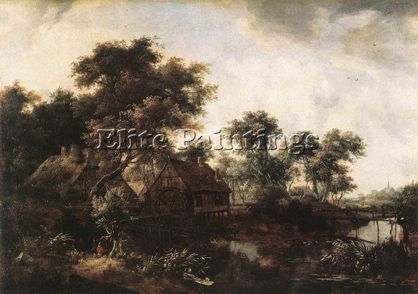 MEINDERT HOBBEMA THE WATER MILL ARTIST PAINTING REPRODUCTION HANDMADE OIL CANVAS