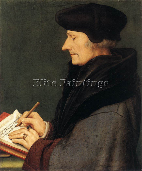 HANS HOLBEIN THE YOUNGER PORTRAIT OF ERASMUS OF ROTTERDAM WRITING ARTIST CANVAS