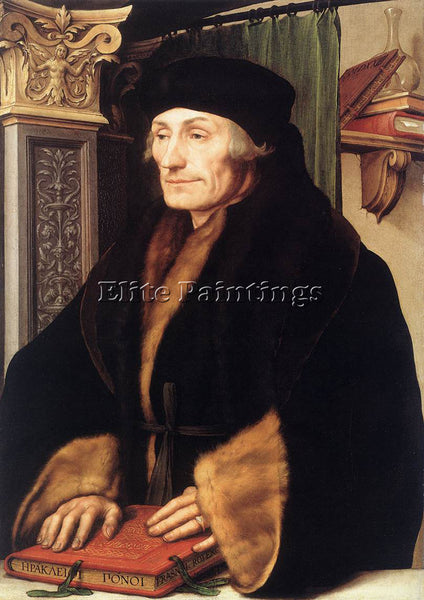 HANS HOLBEIN THE YOUNGER PORTRAIT OF ERASMUS OF ROTTERDAM ARTIST PAINTING CANVAS