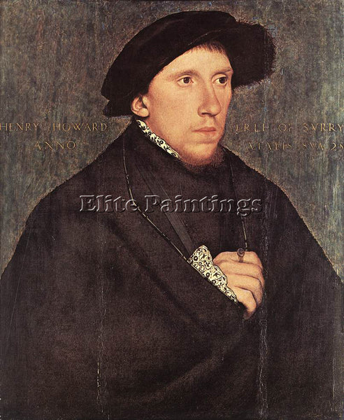 HANS HOLBEIN THE YOUNGER PORTRAIT OF HENRY HOWARD THE EARL OF SURREY OIL CANVAS