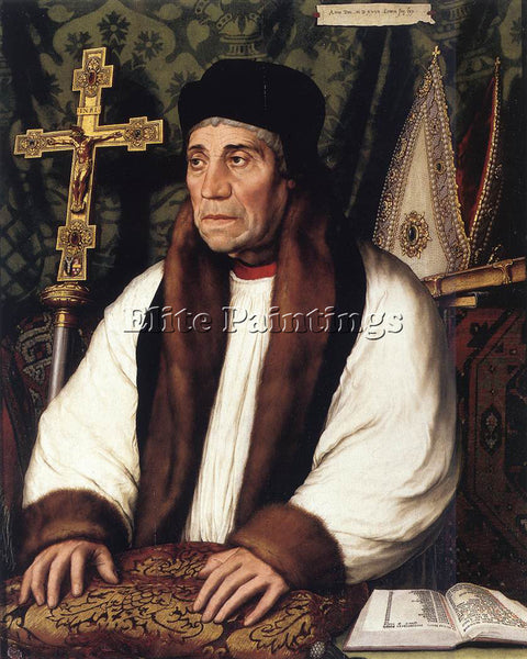 HANS HOLBEIN THE YOUNGER PORTRAIT WILLIAM WARHAM ARCHBISHOP CANTERBURY PAINTING