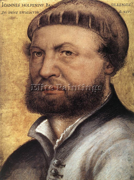 HANS HOLBEIN THE YOUNGER SELF PORTRAIT ARTIST PAINTING REPRODUCTION HANDMADE OIL